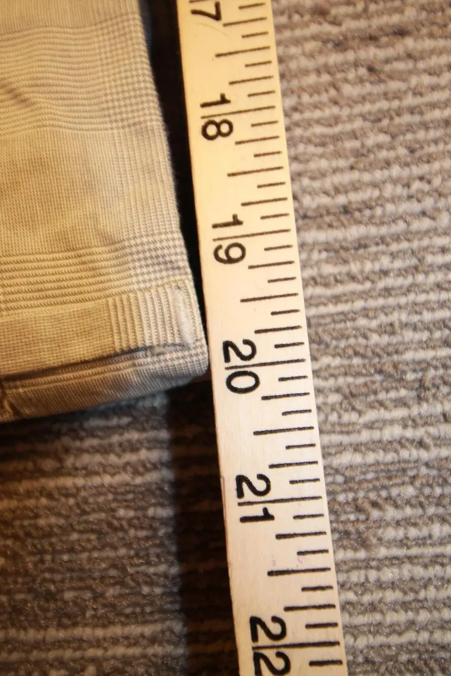 Banana Republic Pants Mens 38x32 Beige Check Chino Slim Fit Straight Leg Casual